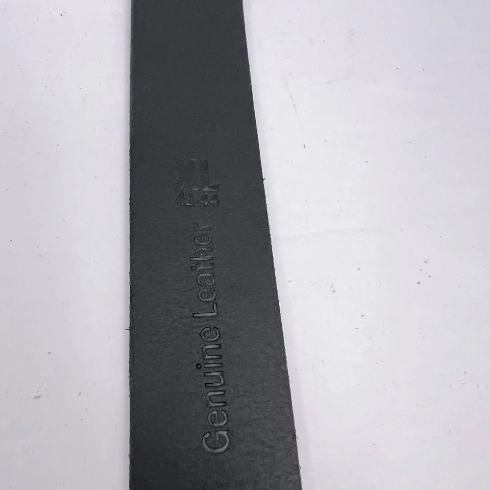 TIMBERLAND MEN’S BELT, BLACK COLOR, LEATHER WITH MAT SILVER BUCKLE,SIZE XL,42/44